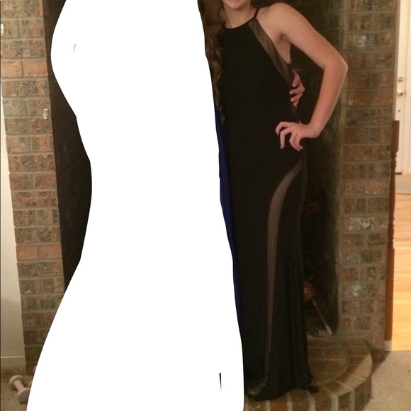 black homecoming dress w tan accents - Picture 3 of 5